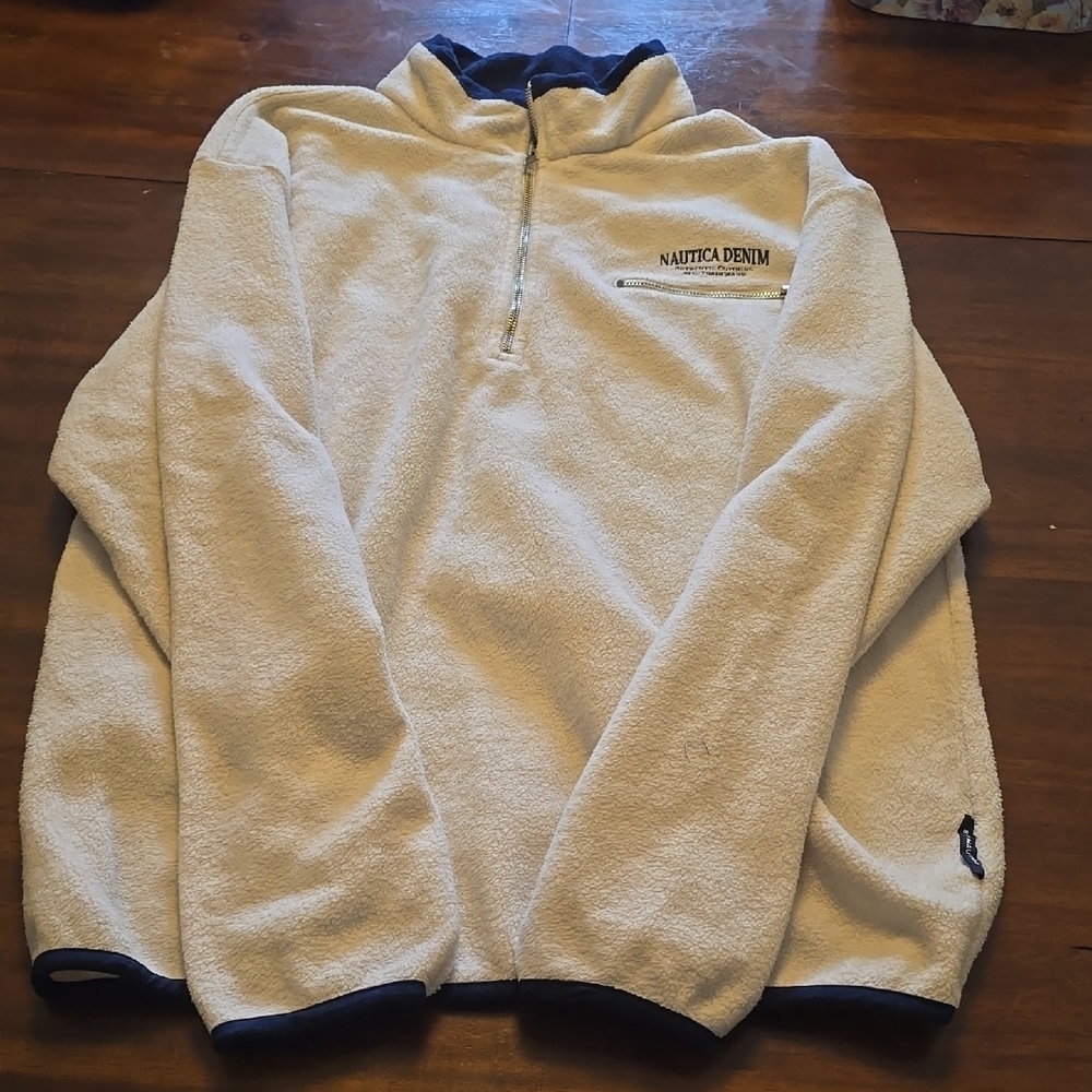 Nautica Denim Men's Cream Zip-Up Sweater